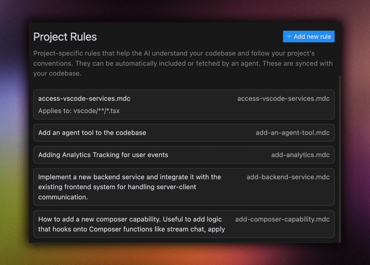 curor's project rules