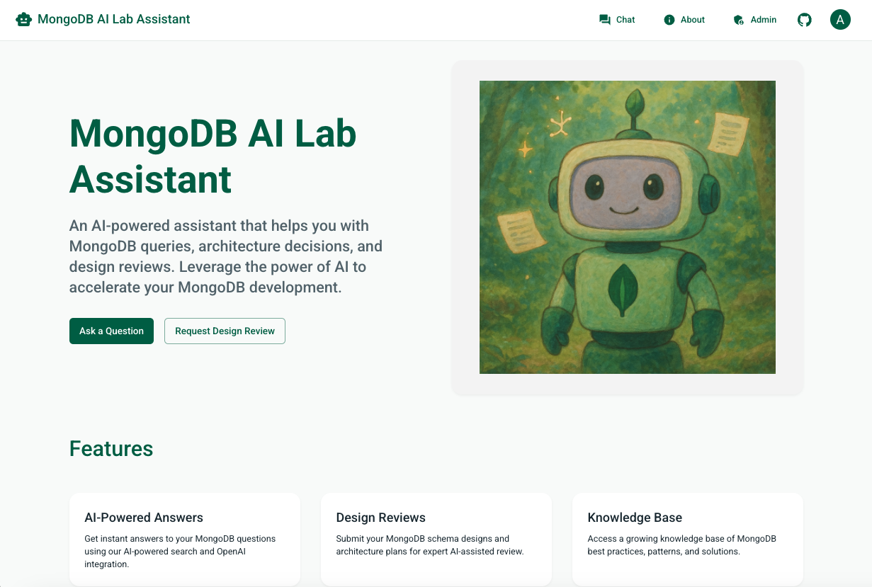 MongoDB AI Lab Assistant - Screenshot 1