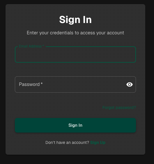 Authentication Dark Mode
